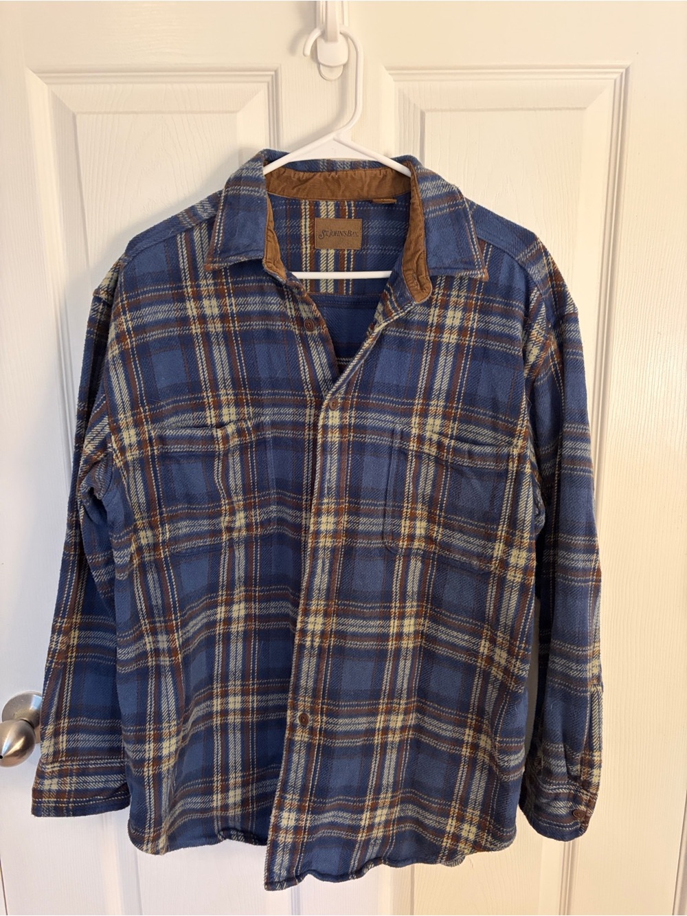 Blue Plaid Button-Up Shirt Jacket